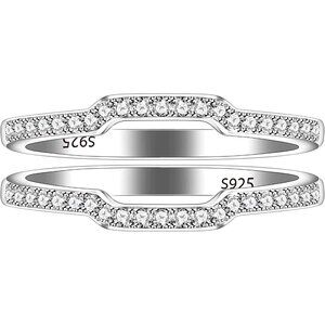 🆕 Women Silver Promise Rings Stackable Sterling Wedding Engagement Anniversary